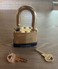 Vintage Master Padlock Gold Plated 50th Employee Anniversary Gift 1 10lb