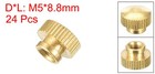 Brass Knurled Thumb Nuts  M5x0 8mm Round Stepped Knobs Fasteners 24pcs