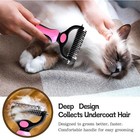 Professional Pet Grooming Tool 2 Sided Undercoat Dog Cat Shedding Comb Brush Pet