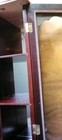 Vintage Victorian Cherry Wood And Glass Wall Display Case Curio Cabinet Mirrored