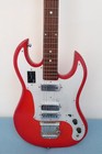 Vintage 1960s Teisco Mij Tempo Brand 2pu Baritone Guitar Red Rare Model 26 Scale