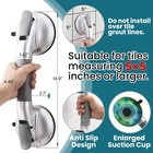 Shower Grab Bars suction Shower Handles upgraded 330lbs 2 Pack silver