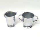 Vintage Silver Tone Stainless Steel Chrome Creamer And Sugar Bowl Set