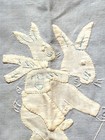 Vintage 1980s Baby Bib Corduroy Handmade  Bunny And Rabbit