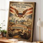 Us 250th Anniversary Frog Wall Art Patriotic American Flag Canvas Decor