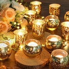 Gold Votive Candle Holders 12pcs Assorted Gold Mercury Glass