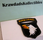 Vietnam War Us Army Patch 101st Airborne Screaming Eagle On Black Velvet  3 5 