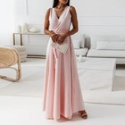 Floor Length Bridesmaid Gown V Neck Maxi Dress Perfect For Party Prom   Wedding