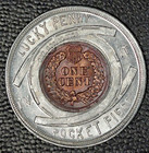 1901 Pan-american Expo  Encased Indian Head Cent  Buffalo Ny  Bu