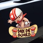 1pc Baby On Board Safety Sign Cartoon Car Decal Sticker