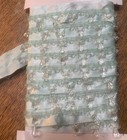 2 Yards Vintage  1    Green Satin Ribbon Exquisite Crystal Beaded Fringe Trim