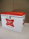 Vintage Miller High Life Beer Bottle Cooler With Red Padded Cushion Lid