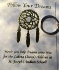 St joseph s Indian Schol Keychain Dreamcatcher Feathers Beads follow Your Dream 