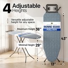 Full Size Ironing Board Heavy Duty Adjustable Height Iron Rest Folding 43  X 13 
