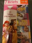 Princess 7 Pack Girls Panty Disney  Size 6 Brand New 