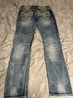 Mens Rock Revival Stan Slim Straight Distressed Jeans Size 32r Used