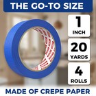Swrt Blue Painter s Tape  1 Inch X 20 Yards  4 Rolls  Clean Removal   Crisp Pain