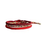  Chinese Lucky String Bracelet Tibetan Buddhist Prayer Handmade Yoga Prayer Red