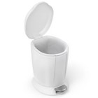 Simplehuman 6l Bathroom Step Trash Can With Silent Close Small White Plastic