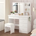 Vanity Desk Lighted Mirror Makeup Vanity Table Set