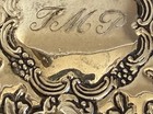 Vintage Silver Plated Monogram Tmp Jmp Repousse Floral Ornate Compact Mirror