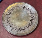 Vintage Silver Plate Round Serving Tray Sheffield Numbered Signed  9 3 4   