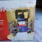 Home Accents Holiday Lighted Christmas Inflateable Snowman 7ft Tall Pre Owned