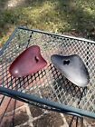 Pair Vintage Mid Century Modern Atomic Ashtrays Footed Melamine