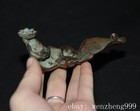 5 8 old China Ancient Dynasty Bronze Lotus Back Incense Burner Censer Statue