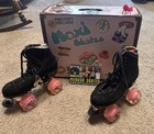 Moxi Lolly Roller Skates Women   s Size 5 - Black Velvet- Pink Gummy Wheels