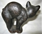 Xxx Rare    Antique Sm  Cast Iron Halloween Cat Doorstop Paperweight Hubley Usa