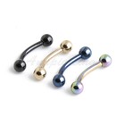 16g 14g 8mm  10mm Titanium Anodized Curved Barbells Eyebrow Rings Body Piercing