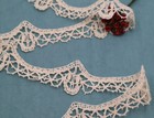 Antique French Bobbin Lace Ribbon Linen Handmade Dentelle Du Puy Trim Vintage