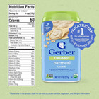 Stage 1 Baby Food  Organic Baby Oatmeal Cereal  14g Whole Grains  Iron  Zinc   V