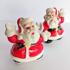 Vintage Christmas Dancing Santa Claus Salt And Pepper Shakers Japan Rare Set Mcm