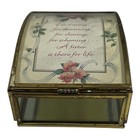 Vintage Glass Music Box Sister Quote Floral Design Plays You ve Got A Friend 