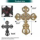 Sungmor Vintage Cast Iron Cross Wall Decor Rustic Gold Ornate Wall Art Sculpture