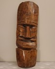 Vtg Wooden Tiki Mask Hand Carved Folk Art 20 h 7 5 w Wall Hanging Decor Hawaii 