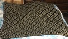 Mosaic Style Crochet Afghan Blanket 60    X 60    Square Handmade By Me Black   Tan