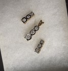 10k Yellow Gold Three-stone Diamond Pendant And Matching Earring Set    stamped 