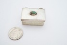 Vintage Native American Navajo Sterling Silver 925 Turquoise Trinket Pill Box