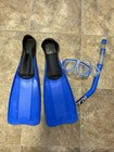 Blue Swim Fins Open Toe Design Dive Mask Snorkel M 7 8