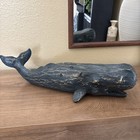 Carved Wood Whale Sculpture Figurine 16    Statement Piece