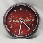 Budweiser Wall Clock 15      Red Beer Logo Promo Clock W  Scratches Tested Works