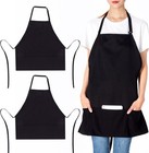 2 Pack 3 Pockets Adjustable Bib Apron Chef Kitchen Cooking Aprons For Women M   