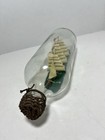 Vintage Ship In A Bottle Nautical Folk Art Clipper With 3 Masts