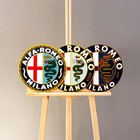 Alfa Romeo Milano Heavy Metal Sign Set Of 3 Logo Garage Decor 30 Cm  11 8  