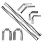 8 Pcs 2 25    Custom Exhaust Tubing Mandrel Bend Pipe Straight U Bend 90   Kit