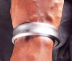 Antique 800 Silver 0 70  Wide Round Bangle Bracelet 29 Grams