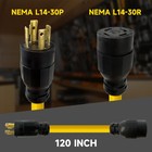 Ep 10 Ft 30-amp Generator Extension Cord 4-prong 125 250v 7500w Nema L14-30p r